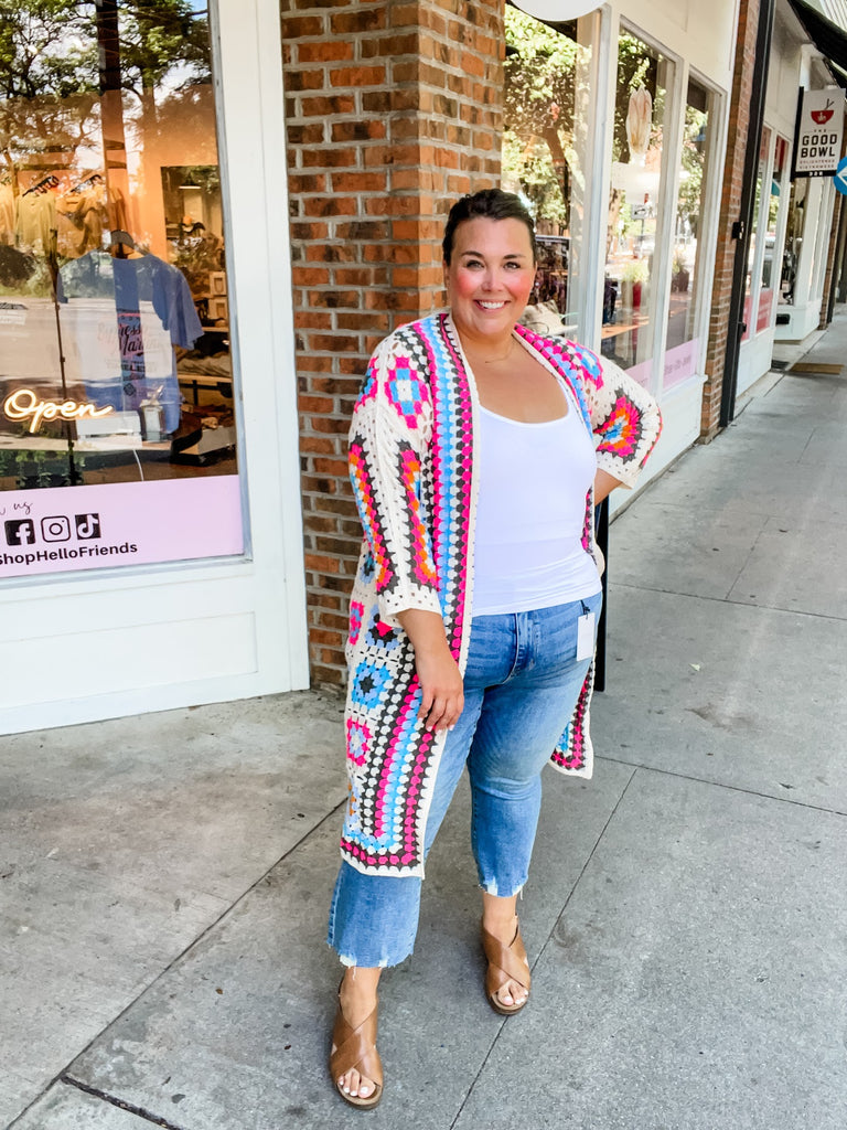 Summer Solstice Cardigan in Multi (S-L)-160 Cardigans/Kimonos-POL-Hello Friends Boutique-Woman's Fashion Boutique Located in Traverse City, MI