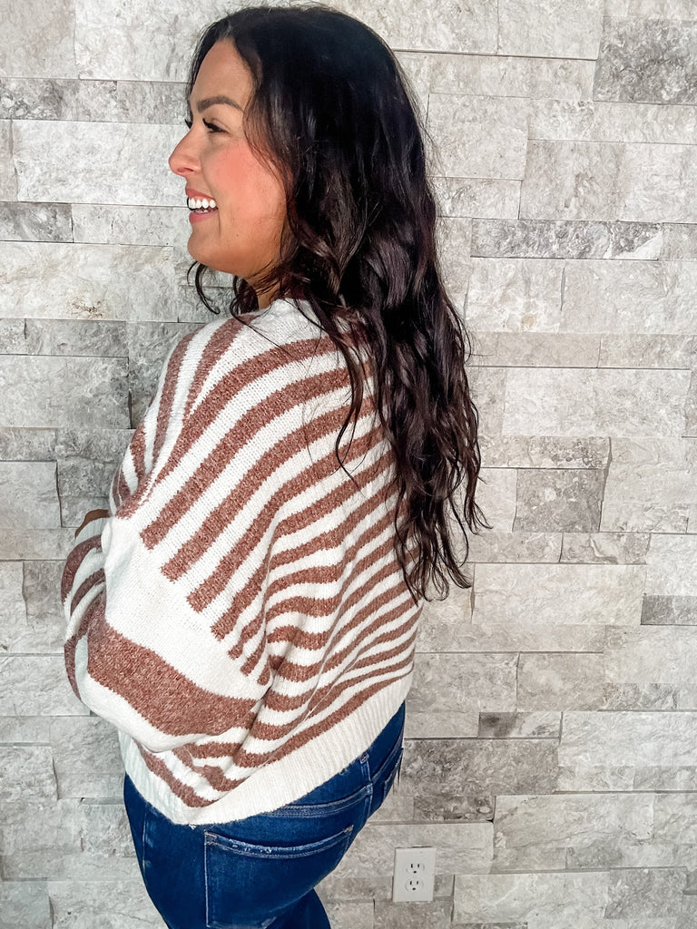 Better Together Sweater in Ivory/Rust (S-XL)-140 Sweaters-BIBI-Hello Friends Boutique-Woman's Fashion Boutique Located in Traverse City, MI