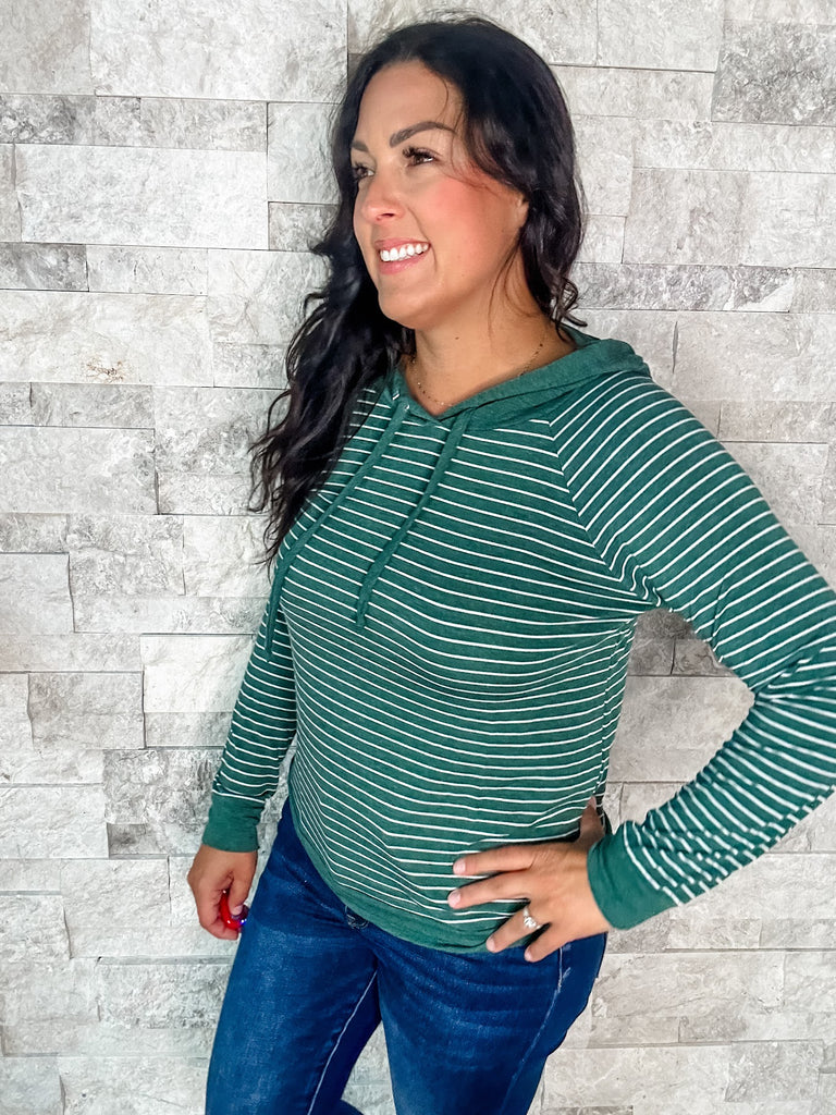 Can't Hold Us Down Top in Hunter Green (S-XL)-110 Long Sleeve-Staccato-Hello Friends Boutique-Woman's Fashion Boutique Located in Traverse City, MI