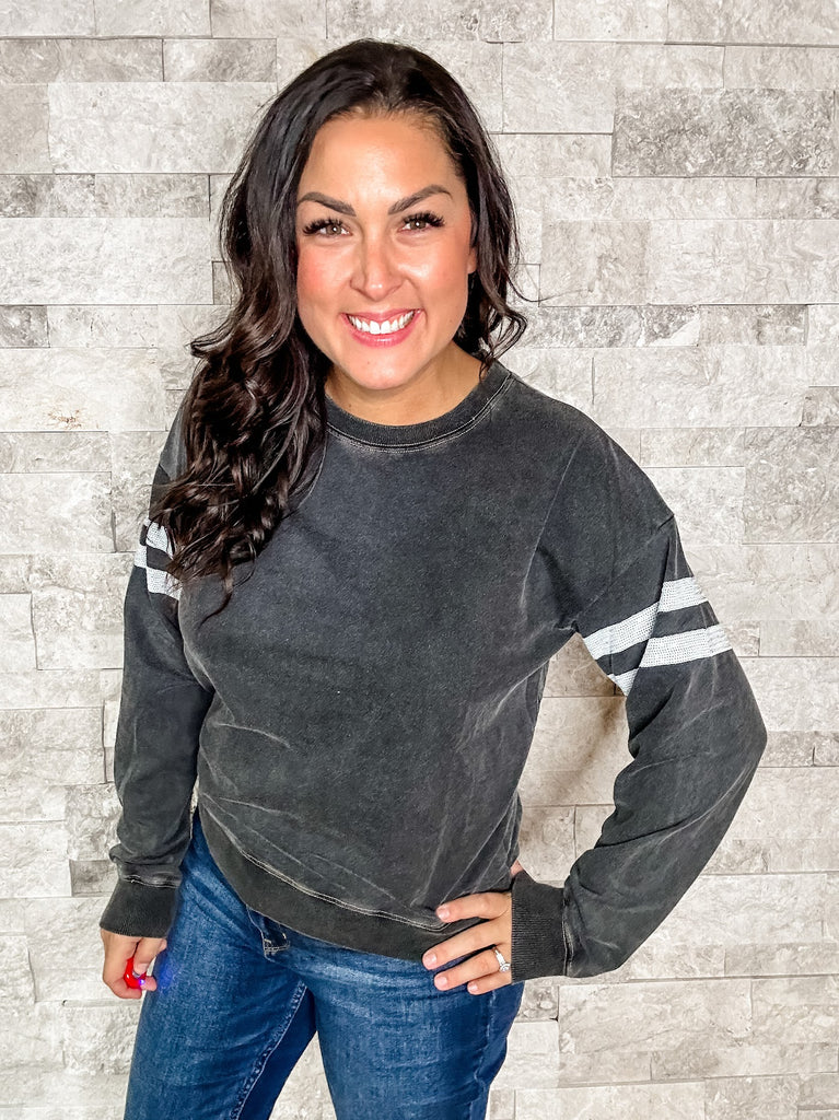 Flashing Lights Pullover (S-XL)-110 Long Sleeves-White Birch-Hello Friends Boutique-Woman's Fashion Boutique Located in Traverse City, MI