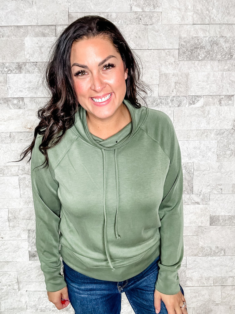 Cozy Next To You Top in Olive (S-XL)-110 Long Sleeves-White Birch-Hello Friends Boutique-Woman's Fashion Boutique Located in Traverse City, MI