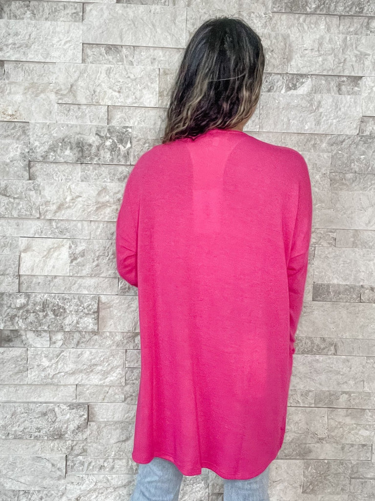 Breakin' My Heart Cardigan in Hot Pink (S-3XL)-160 Cardigans/Kimonos-Andree By Unit-Hello Friends Boutique-Woman's Fashion Boutique Located in Traverse City, MI