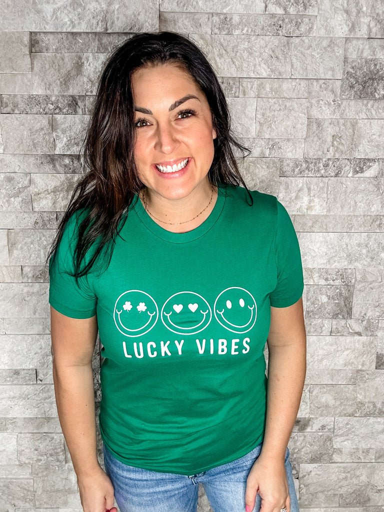 Lucky Vibes Tee (S-3XL)-130 Graphic Tees-STILES TEE CO.-Hello Friends Boutique-Woman's Fashion Boutique Located in Traverse City, MI