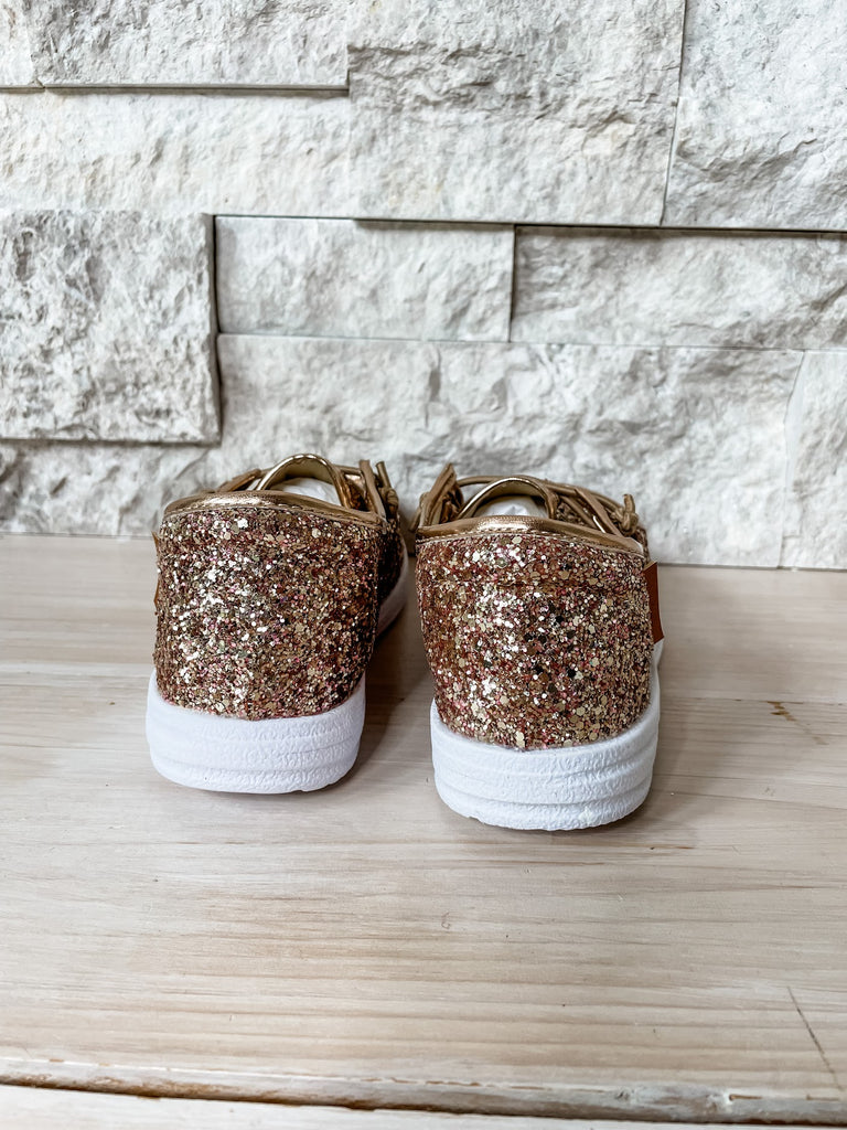 Kayak Glitter Boat Shoes in Rose Gold (7-11)-250 Shoes-Corky's Footwear-Hello Friends Boutique-Woman's Fashion Boutique Located in Traverse City, MI