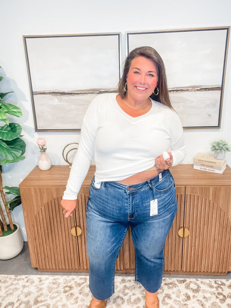 The Wildflower Crop High Waisted Bottoms (0-24W)-200 Denim-Judy Blue-Hello Friends Boutique-Woman's Fashion Boutique Located in Traverse City, MI