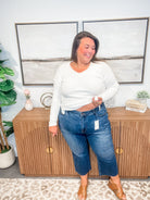 The Wildflower Crop High Waisted Bottoms (0-24W)-200 Denim-Judy Blue-Hello Friends Boutique-Woman's Fashion Boutique Located in Traverse City, MI