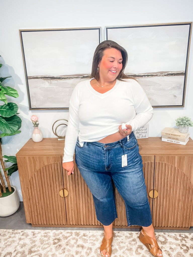 The Wildflower Crop High Waisted Bottoms (0-24W)-200 Denim-Judy Blue-Hello Friends Boutique-Woman's Fashion Boutique Located in Traverse City, MI