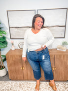 The Wildflower Crop High Waisted Bottoms (0-24W)-200 Denim-Judy Blue-Hello Friends Boutique-Woman's Fashion Boutique Located in Traverse City, MI