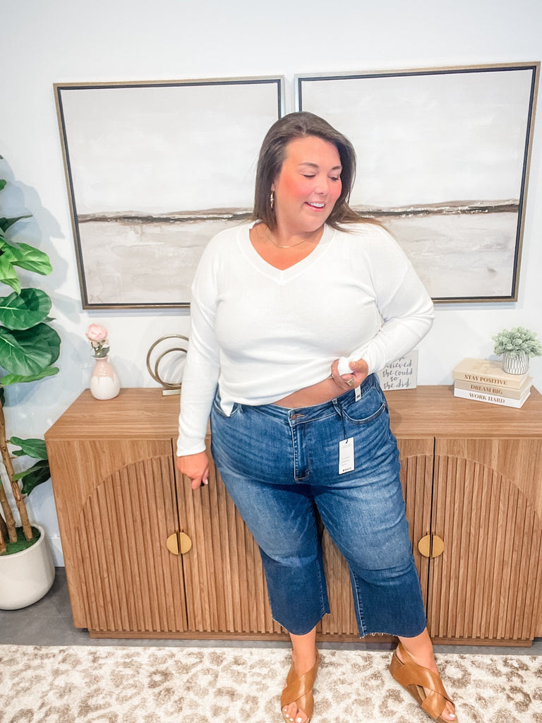 The Wildflower Crop High Waisted Bottoms (0-24W)-200 Denim-Judy Blue-Hello Friends Boutique-Woman's Fashion Boutique Located in Traverse City, MI