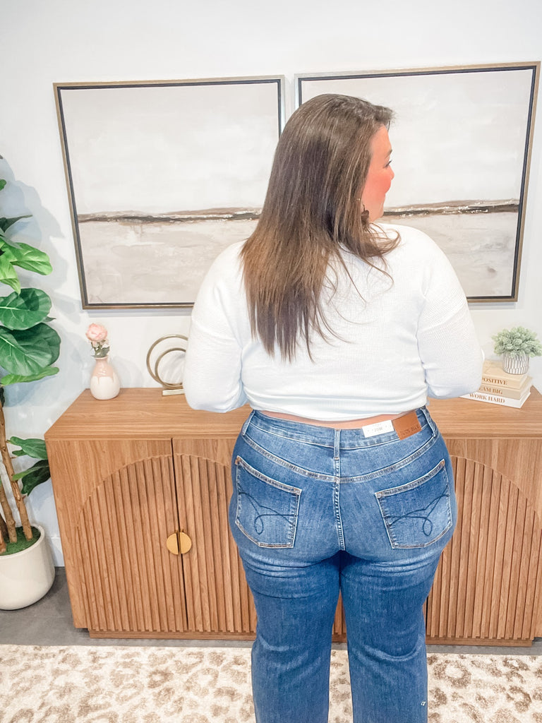 The Wildflower Crop High Waisted Bottoms (0-24W)-200 Denim-Judy Blue-Hello Friends Boutique-Woman's Fashion Boutique Located in Traverse City, MI