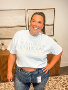 Pontoons & High Noons Crop Tee (S-2XL)-130 Graphic Tees-Poppy & Pine-Hello Friends Boutique-Woman's Fashion Boutique Located in Traverse City, MI