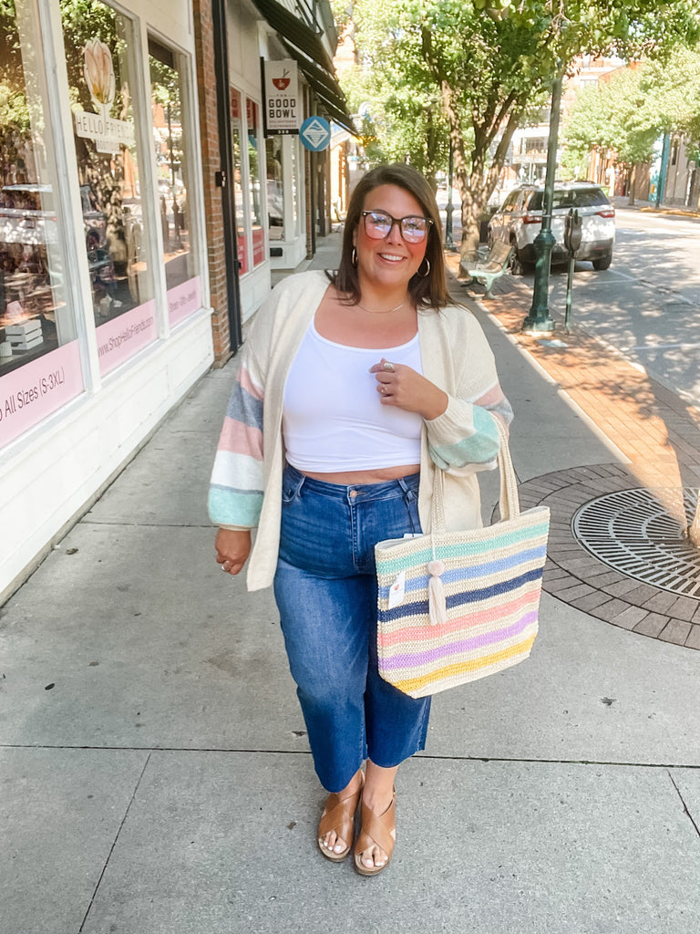 The Cozy Contrast Cardigan (S/M-2X/3X)-160 Cardigans/Kimonos-COZY CO-Hello Friends Boutique-Woman's Fashion Boutique Located in Traverse City, MI