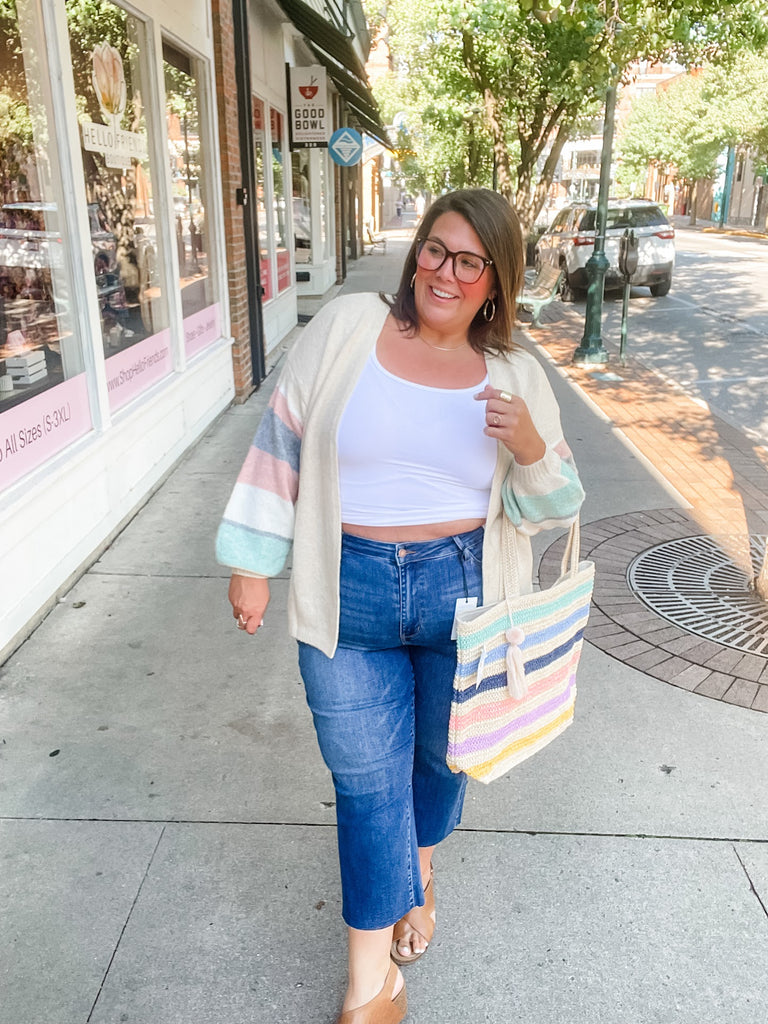 The Cozy Contrast Cardigan (S/M-2X/3X)-160 Cardigans/Kimonos-COZY CO-Hello Friends Boutique-Woman's Fashion Boutique Located in Traverse City, MI