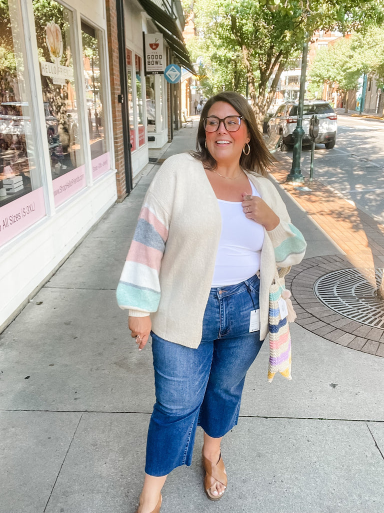 The Cozy Contrast Cardigan (S/M-2X/3X)-160 Cardigans/Kimonos-COZY CO-Hello Friends Boutique-Woman's Fashion Boutique Located in Traverse City, MI