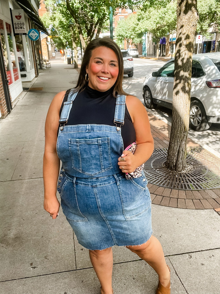 Whiskey Glasses Overall Skirt (S-3XL)-200 Denim-Judy Blue-Hello Friends Boutique-Woman's Fashion Boutique Located in Traverse City, MI