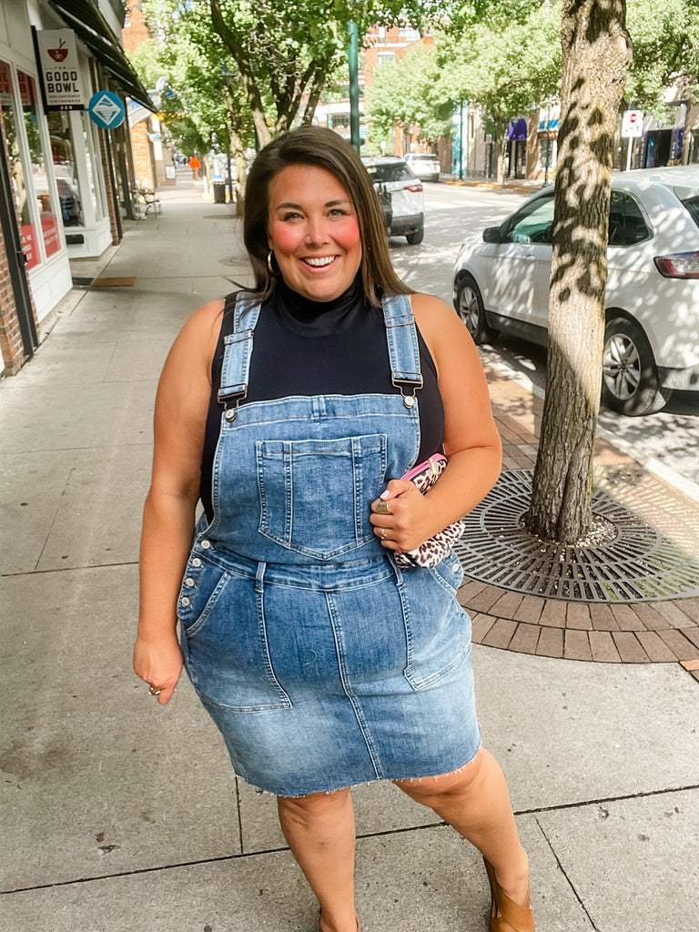 Whiskey Glasses Overall Skirt (S-3XL)-200 Denim-Judy Blue-Hello Friends Boutique-Woman's Fashion Boutique Located in Traverse City, MI