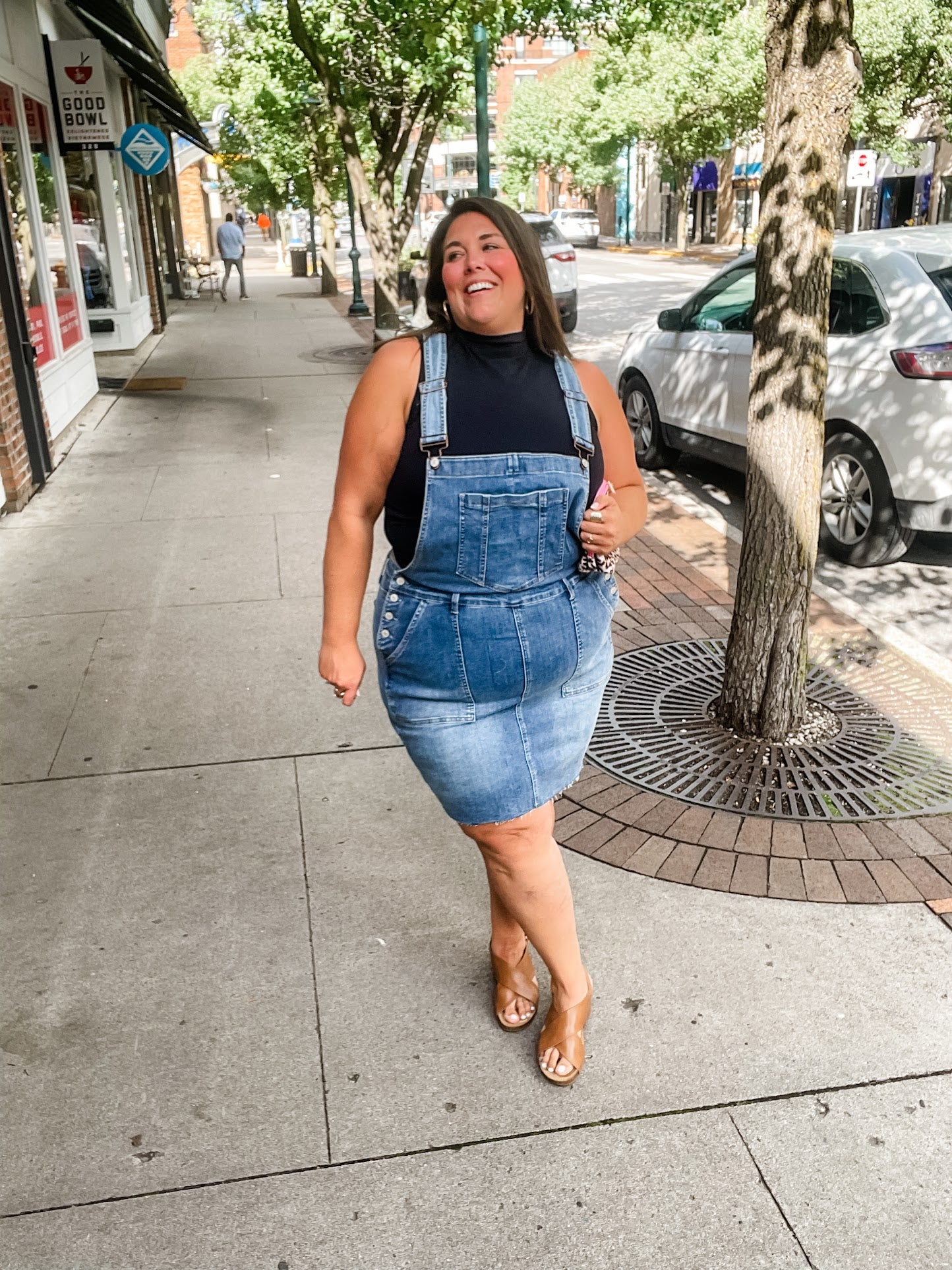 Whiskey Glasses Overall Skirt (S-3XL)-200 Denim-Judy Blue-Hello Friends Boutique-Woman's Fashion Boutique Located in Traverse City, MI