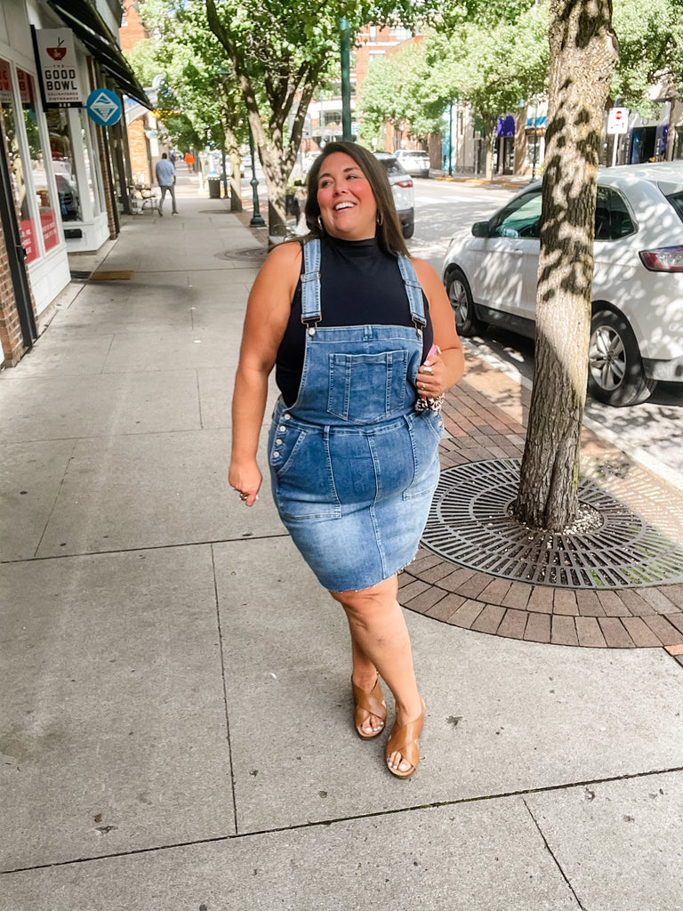 Whiskey Glasses Overall Skirt (S-3XL)-200 Denim-Judy Blue-Hello Friends Boutique-Woman's Fashion Boutique Located in Traverse City, MI