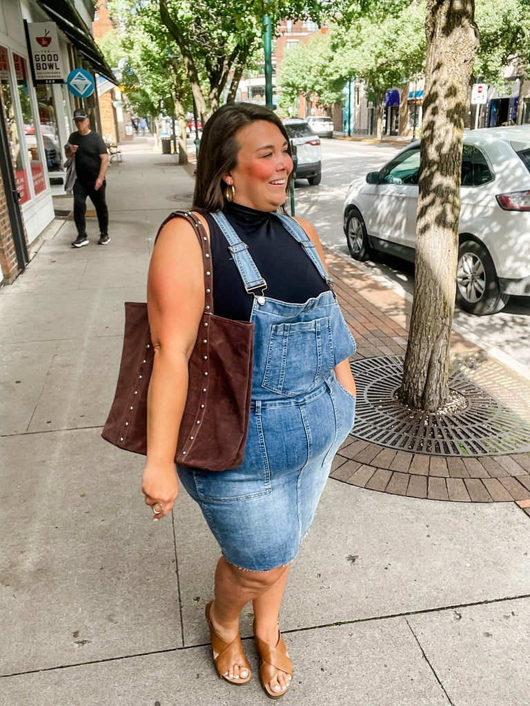 Whiskey Glasses Overall Skirt (S-3XL)-200 Denim-Judy Blue-Hello Friends Boutique-Woman's Fashion Boutique Located in Traverse City, MI