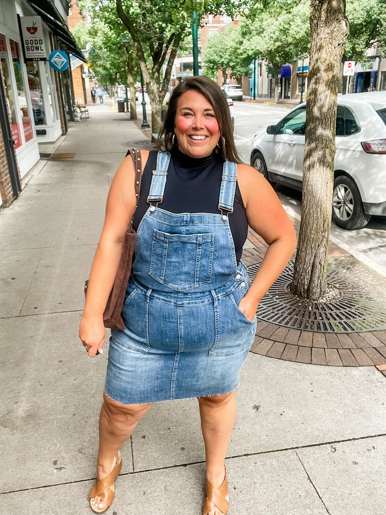 Whiskey Glasses Overall Skirt (S-3XL)-200 Denim-Judy Blue-Hello Friends Boutique-Woman's Fashion Boutique Located in Traverse City, MI