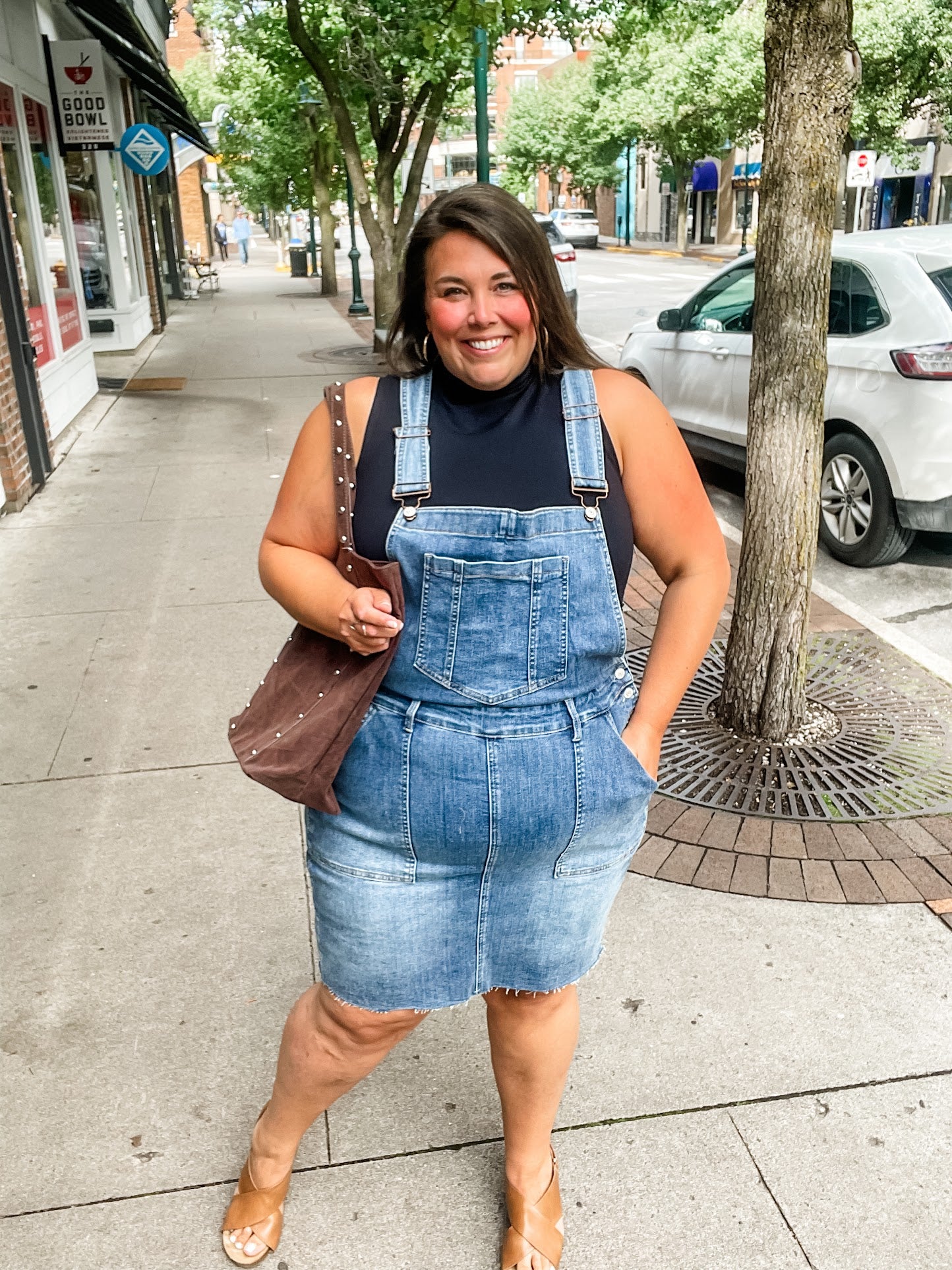 Whiskey Glasses Overall Skirt (S-3XL)-200 Denim-Judy Blue-Hello Friends Boutique-Woman's Fashion Boutique Located in Traverse City, MI