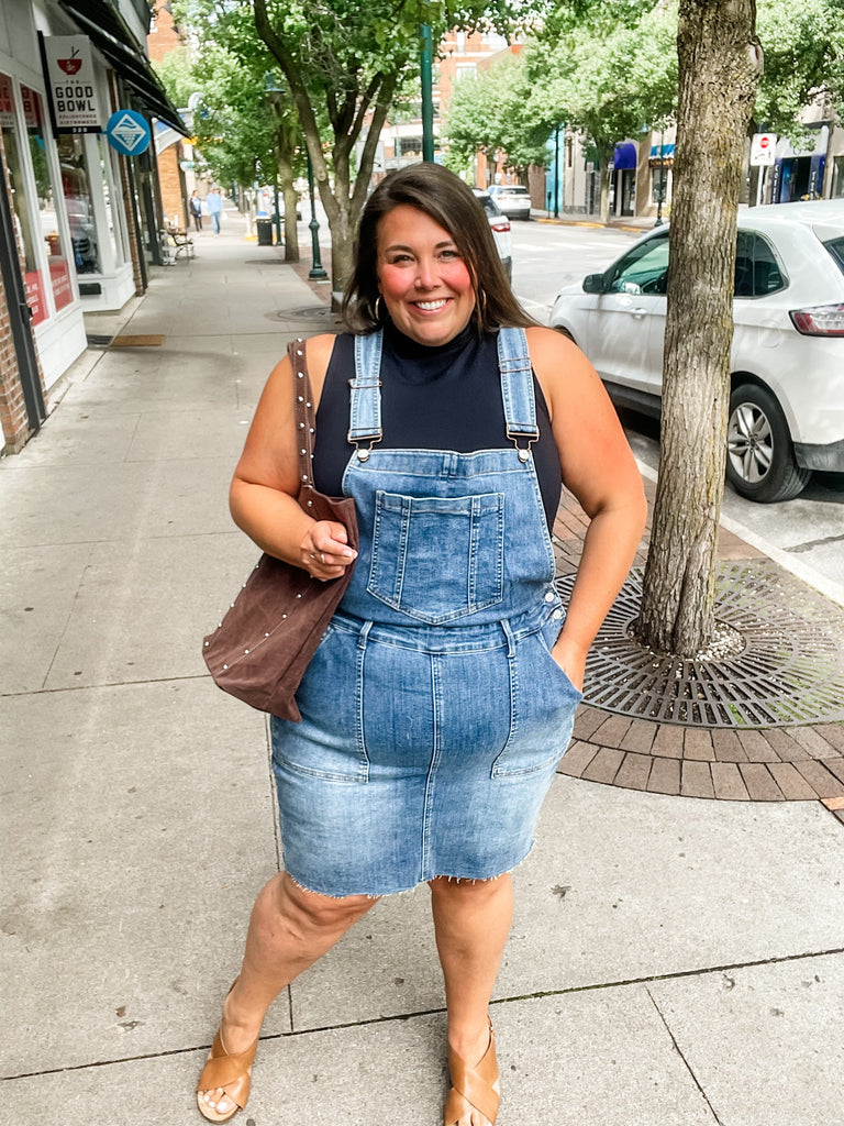 Whiskey Glasses Overall Skirt (S-3XL)-200 Denim-Judy Blue-Hello Friends Boutique-Woman's Fashion Boutique Located in Traverse City, MI