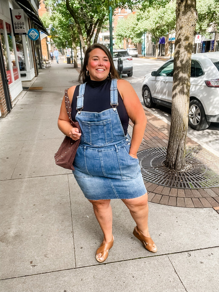 Whiskey Glasses Overall Skirt (S-3XL)-200 Denim-Judy Blue-Hello Friends Boutique-Woman's Fashion Boutique Located in Traverse City, MI