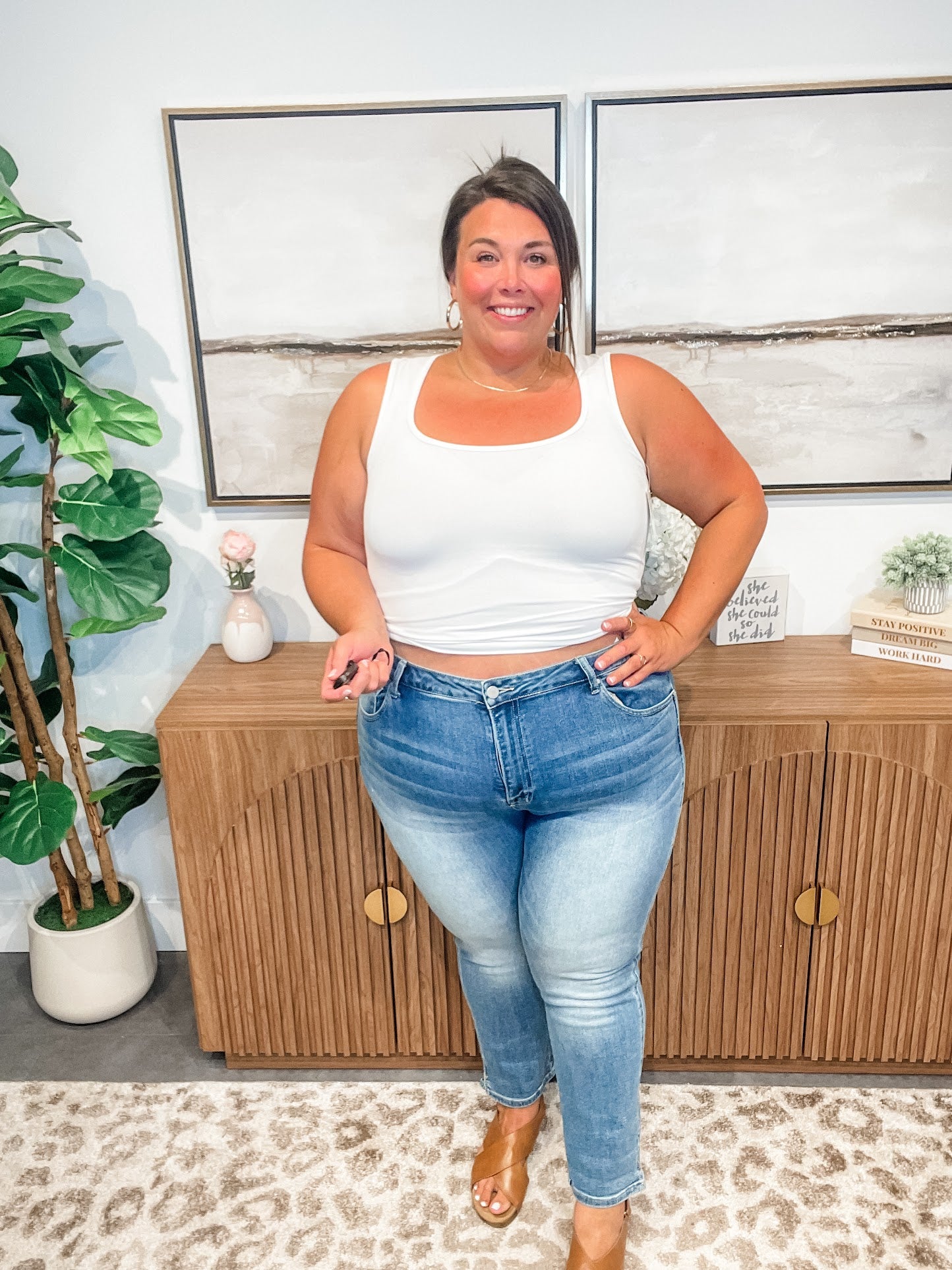 Can't Bring Me Down Mid Rise Skinny Denim (0-15, 1X-3X)-200 Denim-RISEN-Hello Friends Boutique-Woman's Fashion Boutique Located in Traverse City, MI