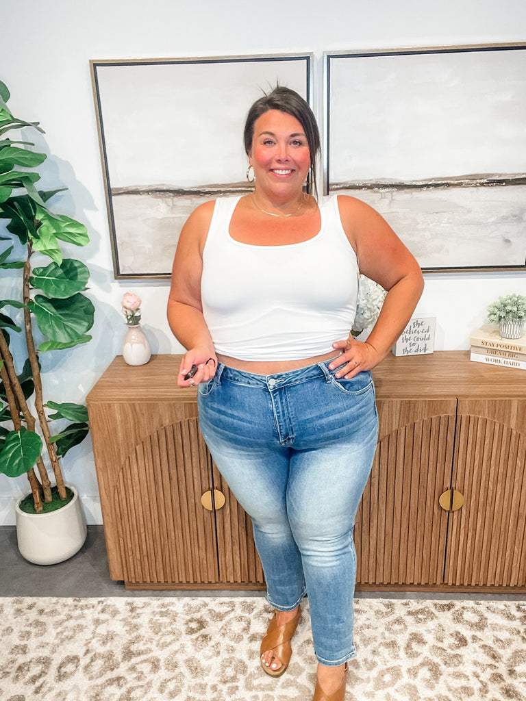 Can't Bring Me Down Mid Rise Skinny Denim (0-15, 1X-3X)-200 Denim-RISEN-Hello Friends Boutique-Woman's Fashion Boutique Located in Traverse City, MI