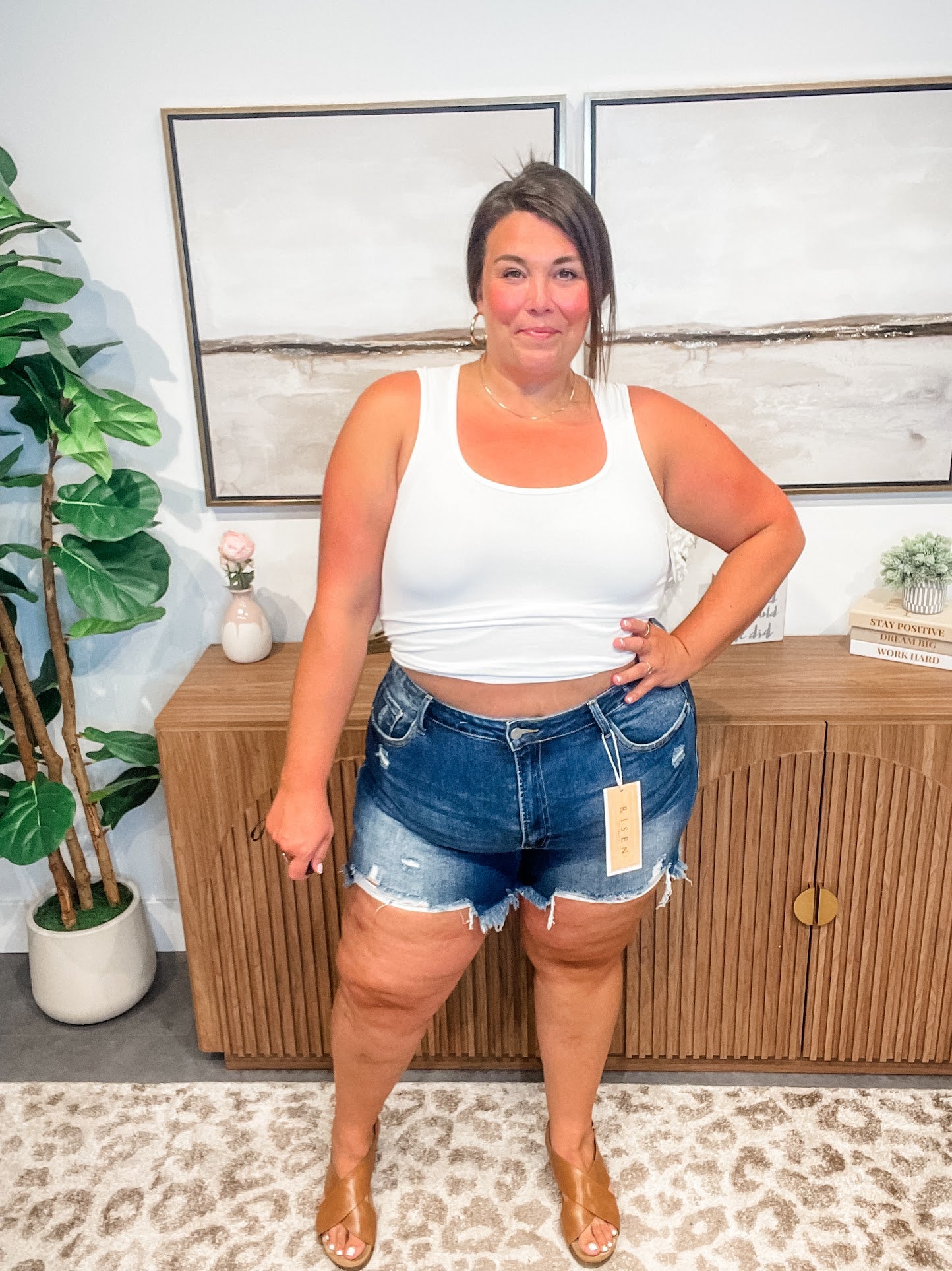 Can't Stay Away Denim Shorts (S-3XL)-220 Shorts/Skirts/Skorts-RISEN-Hello Friends Boutique-Woman's Fashion Boutique Located in Traverse City, MI
