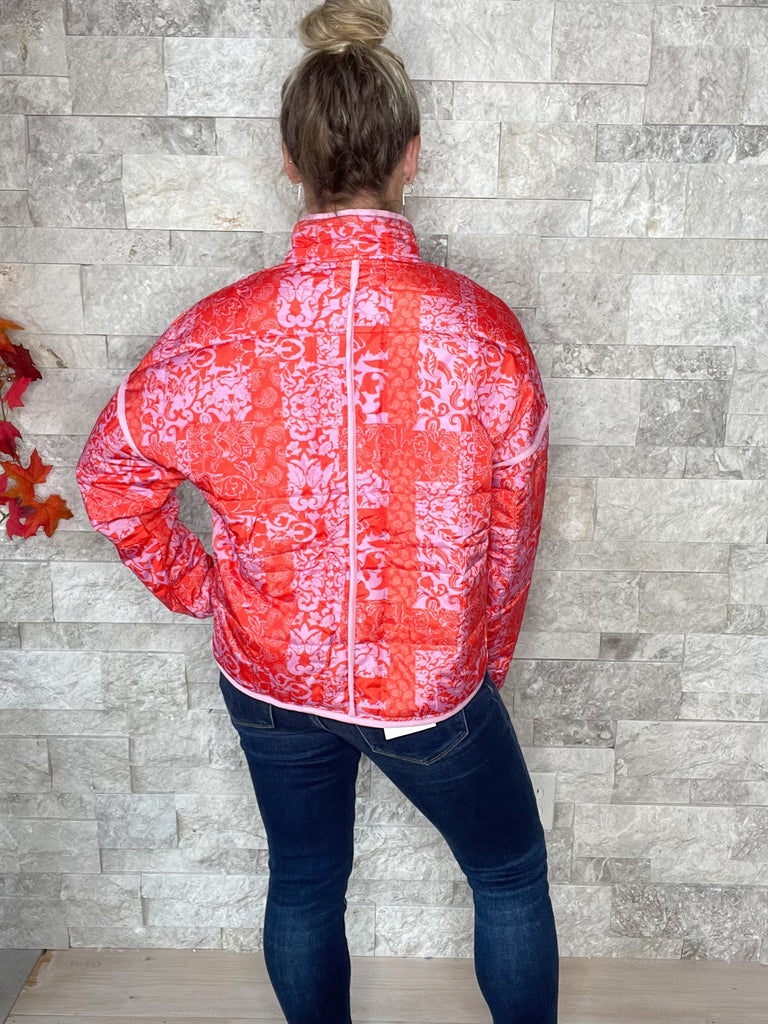 Moon Ryder Aspen Jacket in Pink/Red Chinois (S-XL)-170 Jackets-Moon Ryder-Hello Friends Boutique-Woman's Fashion Boutique Located in Traverse City, MI