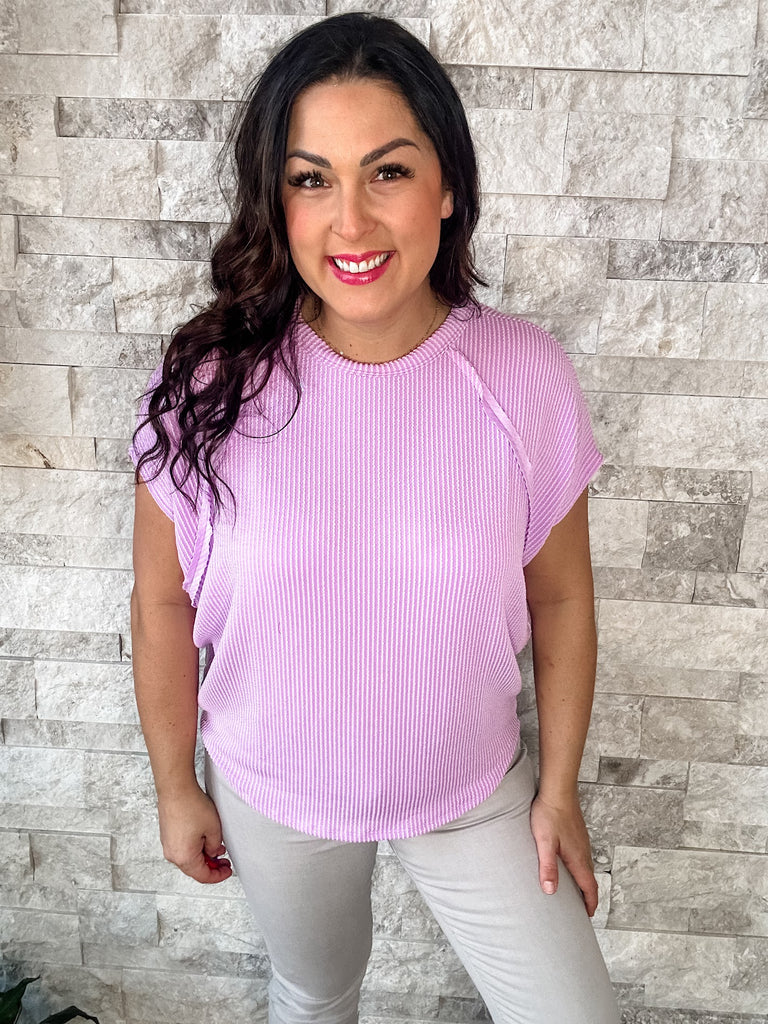 My Golden Hour Top in Lilac (S-3XL)-100 Short Sleeve-Andree By Unit-Hello Friends Boutique-Woman's Fashion Boutique Located in Traverse City, MI