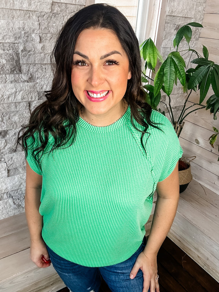 My Golden Hour Top in Kelly Green (S-3XL)-100 Short Sleeve-Andree By Unit-Hello Friends Boutique-Woman's Fashion Boutique Located in Traverse City, MI