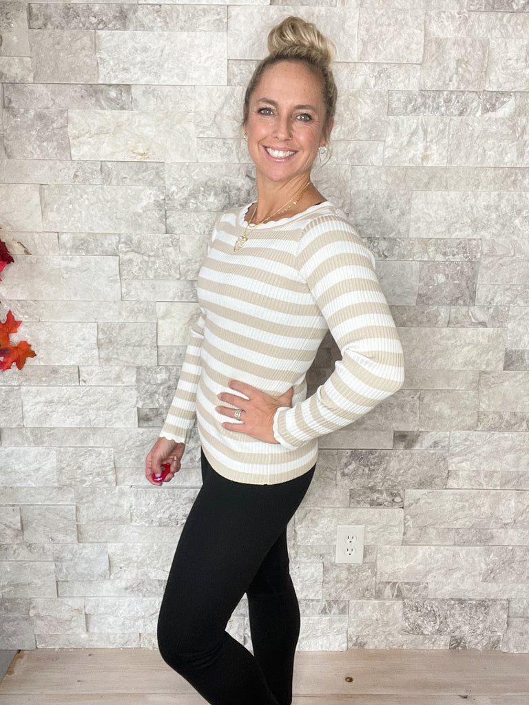 What A Wonderful World Top (S-3XL)-110 Long Sleeve-White Birch-Hello Friends Boutique-Woman's Fashion Boutique Located in Traverse City, MI