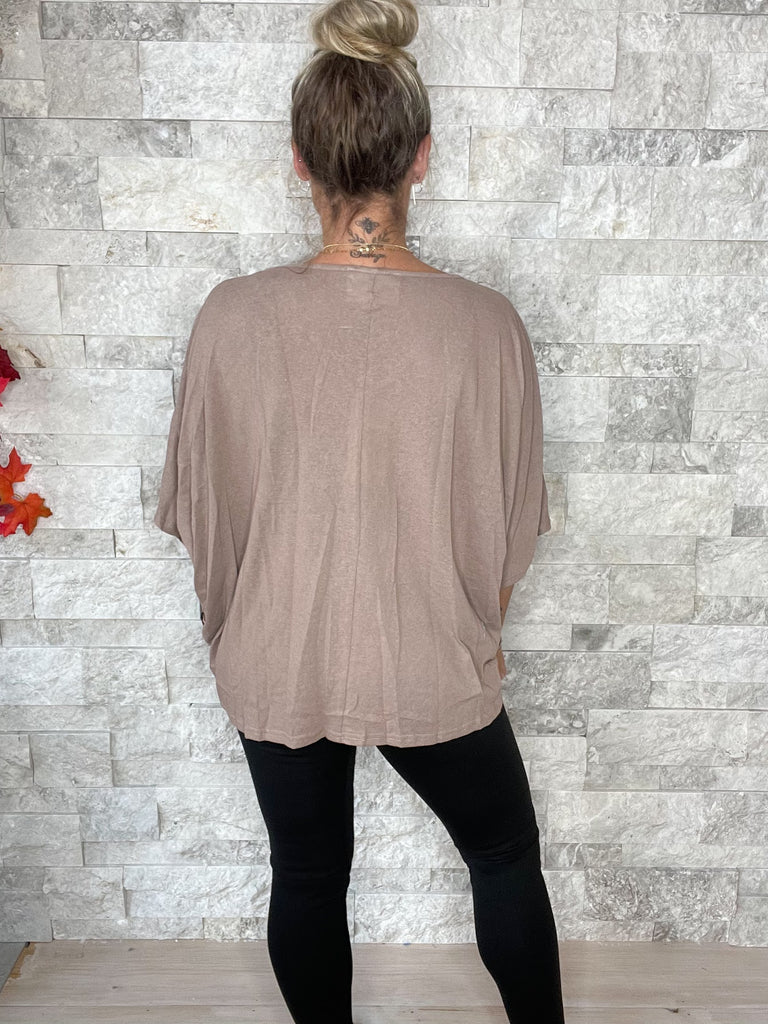 Bloom Again Top in Mocha (S-3XL)-100 Short Sleeve-Andree By Unit-Hello Friends Boutique-Woman's Fashion Boutique Located in Traverse City, MI