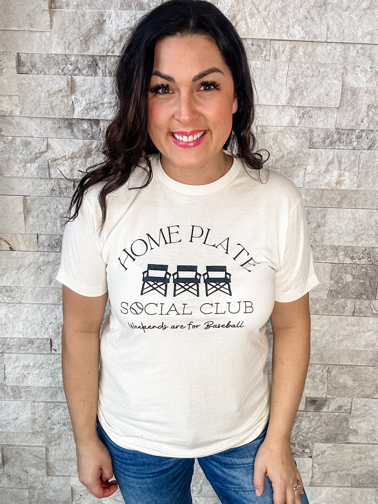Home Plate Social Club Tee (S-3XL)-130 Graphic Tees-Envy Stylz-Hello Friends Boutique-Woman's Fashion Boutique Located in Traverse City, MI