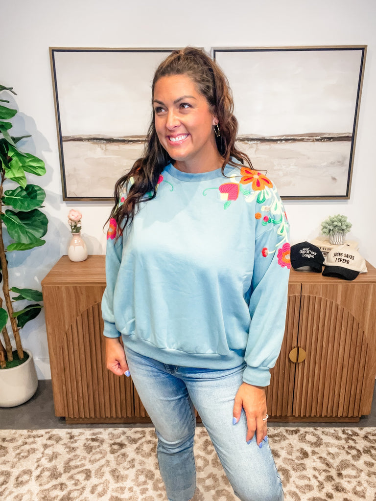 Wildflower Whimsy Pullover (S-L)-100 Short Sleeve-Sew In Love-Hello Friends Boutique-Woman's Fashion Boutique Located in Traverse City, MI