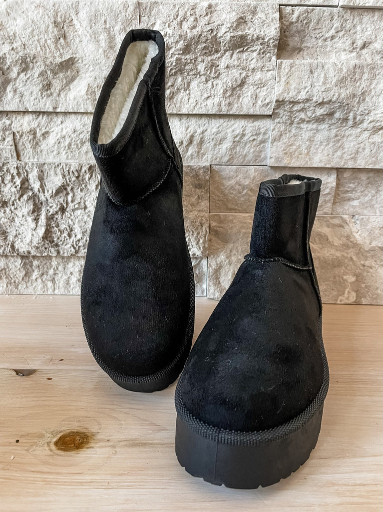 Warm Booties in Black (6-10)-250 Shoes-Shoe La La-Hello Friends Boutique-Woman's Fashion Boutique Located in Traverse City, MI