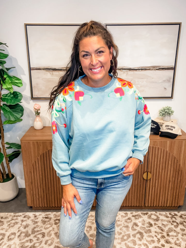 Wildflower Whimsy Pullover (S-L)-100 Short Sleeve-Sew In Love-Hello Friends Boutique-Woman's Fashion Boutique Located in Traverse City, MI