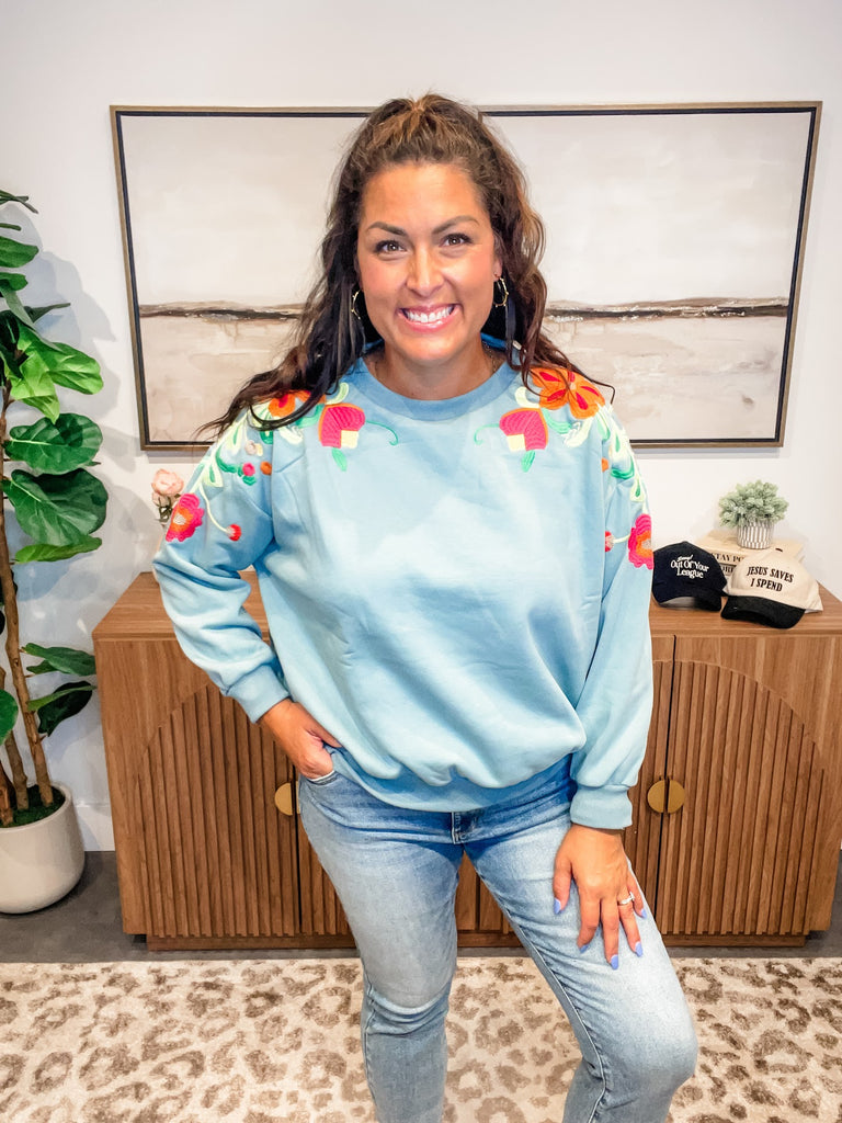 Wildflower Whimsy Pullover (S-L)-100 Short Sleeve-Sew In Love-Hello Friends Boutique-Woman's Fashion Boutique Located in Traverse City, MI