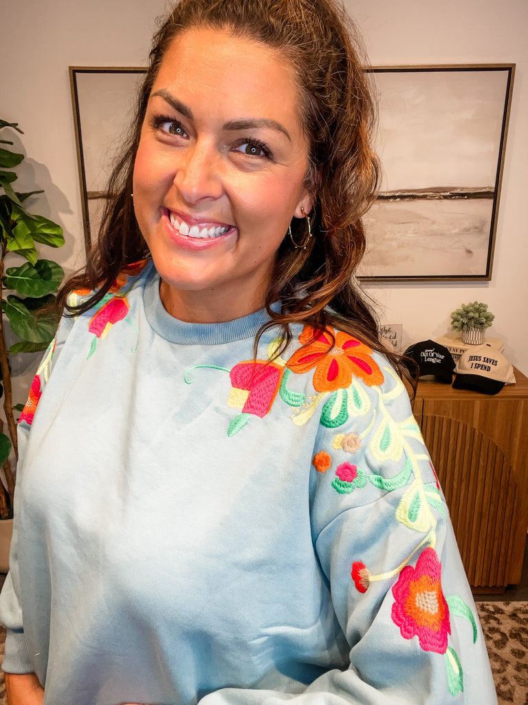 Wildflower Whimsy Pullover (S-L)-100 Short Sleeve-Sew In Love-Hello Friends Boutique-Woman's Fashion Boutique Located in Traverse City, MI