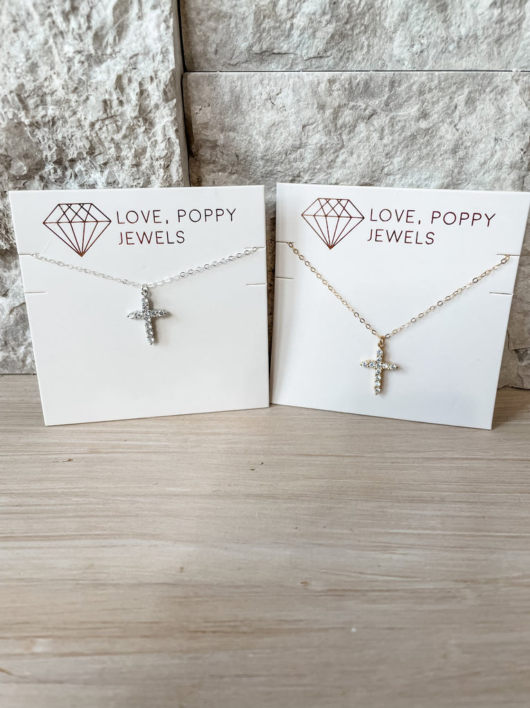 Diamond Cross Necklace-240 Jewelry-Love Poppy Jewels-Hello Friends Boutique-Woman's Fashion Boutique Located in Traverse City, MI