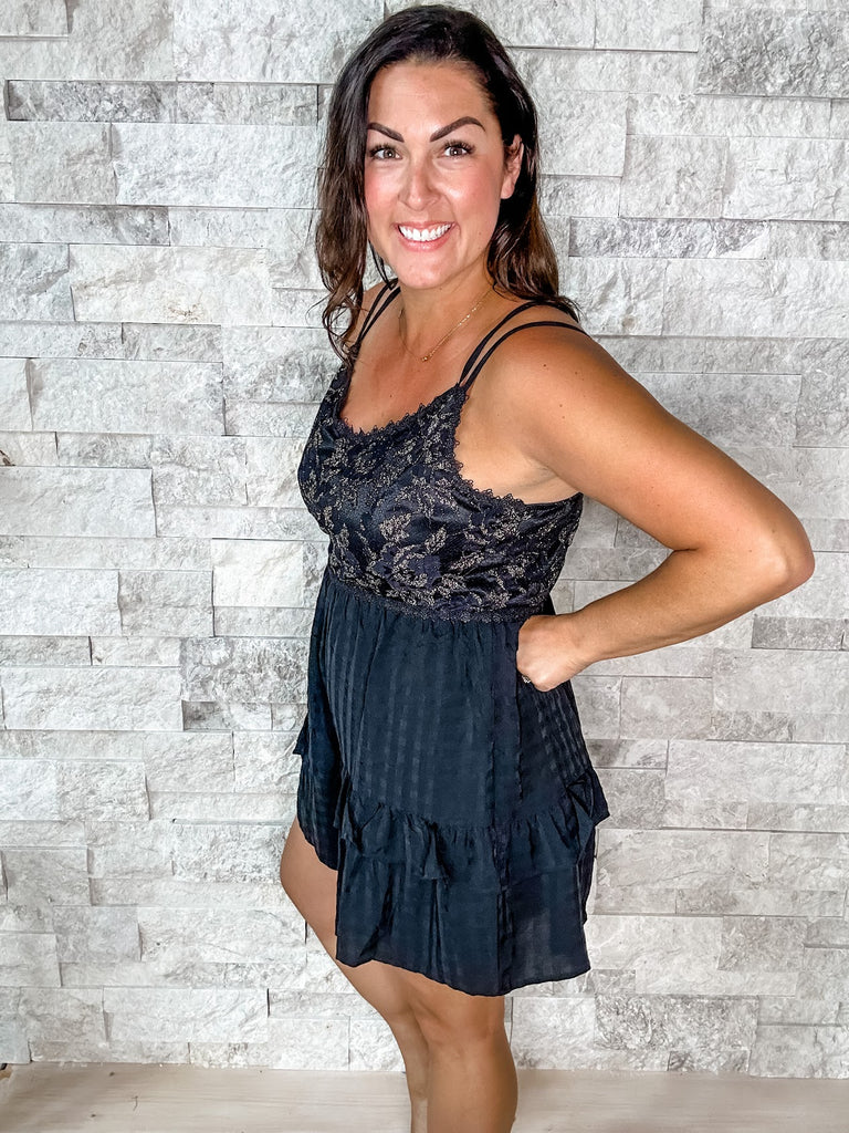 Luscious Lace Romper (S-XL)-190 Rompers/Jumpsuits-White Birch-Hello Friends Boutique-Woman's Fashion Boutique Located in Traverse City, MI