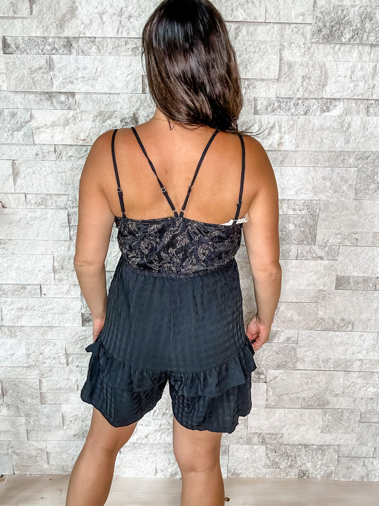 Luscious Lace Romper (S-XL)-190 Rompers/Jumpsuits-White Birch-Hello Friends Boutique-Woman's Fashion Boutique Located in Traverse City, MI