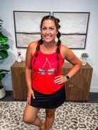 Hello Cherry Babe Racerback Tank (S-2XL)-120 Sleeveless-SSACTIVE-Hello Friends Boutique-Woman's Fashion Boutique Located in Traverse City, MI