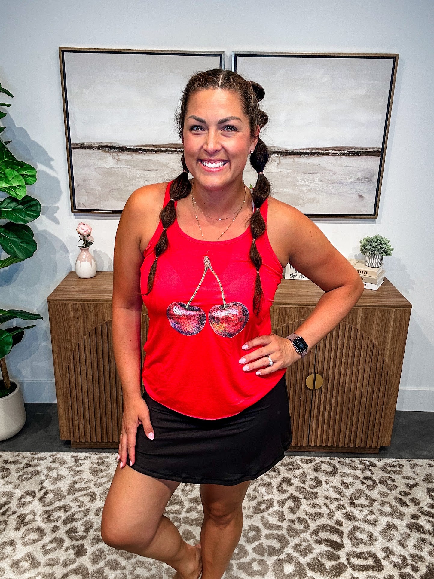 Hello Cherry Babe Racerback Tank (S-2XL)-120 Sleeveless-SSACTIVE-Hello Friends Boutique-Woman's Fashion Boutique Located in Traverse City, MI