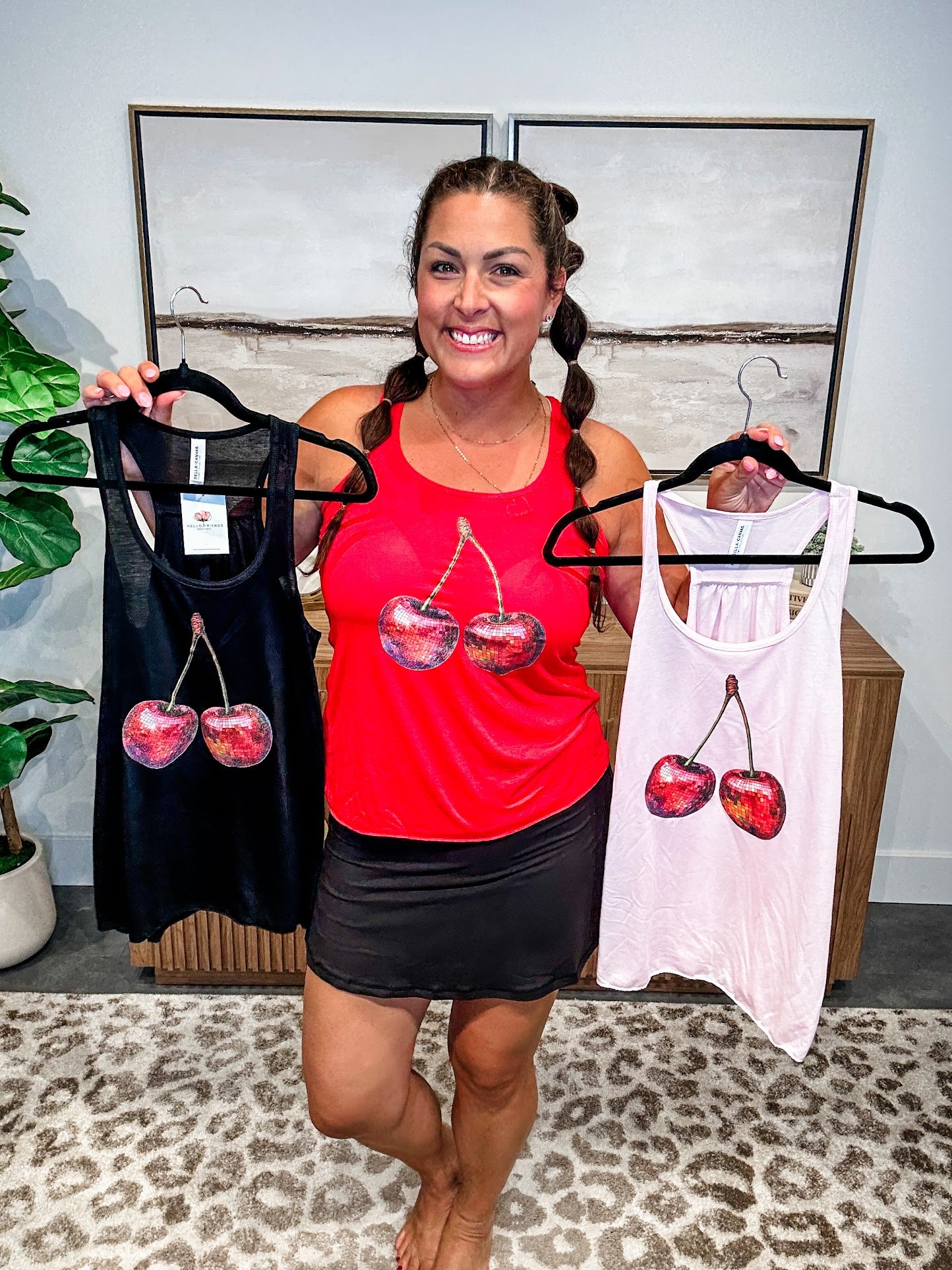 Hello Cherry Babe Racerback Tank (S-2XL)-120 Sleeveless-SSACTIVE-Hello Friends Boutique-Woman's Fashion Boutique Located in Traverse City, MI
