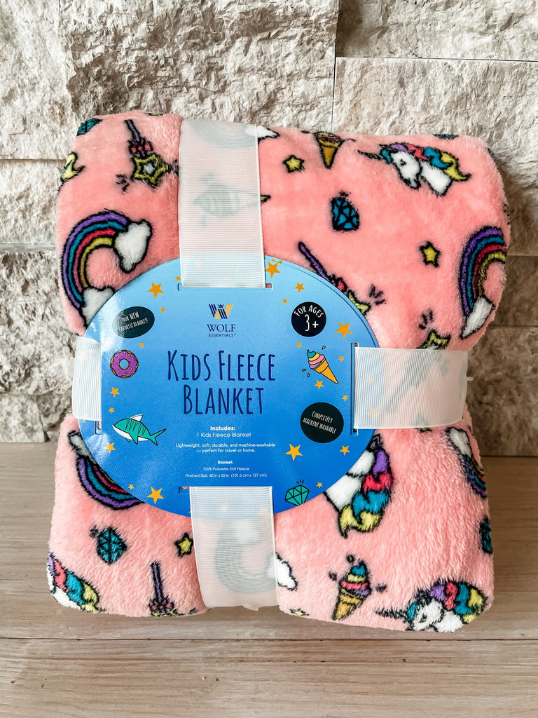 Kids Fleece Blanket in Unicorn-300 Treats/Gift-Wolf Essentials - faire-Hello Friends Boutique-Woman's Fashion Boutique Located in Traverse City, MI