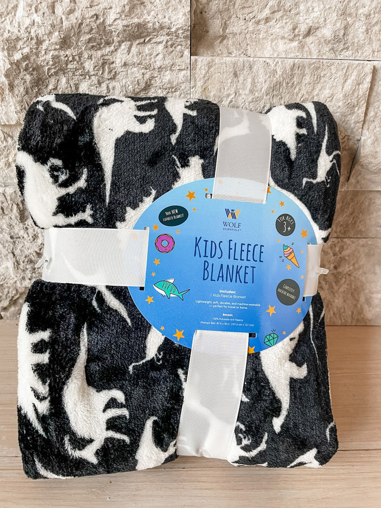 Kids Fleece Blanket in Dino-300 Treats/Gift-Wolf Essentials - faire-Hello Friends Boutique-Woman's Fashion Boutique Located in Traverse City, MI