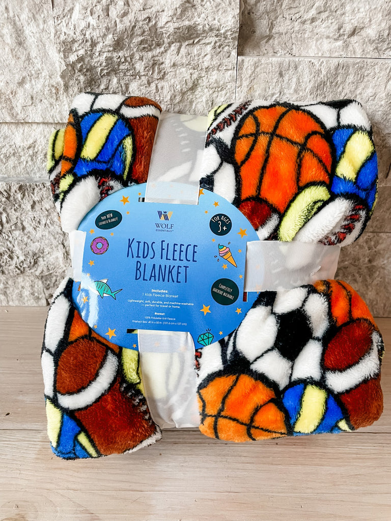 Kids Fleece Blanket in Sports-300 Treats/Gift-Wolf Essentials - faire-Hello Friends Boutique-Woman's Fashion Boutique Located in Traverse City, MI